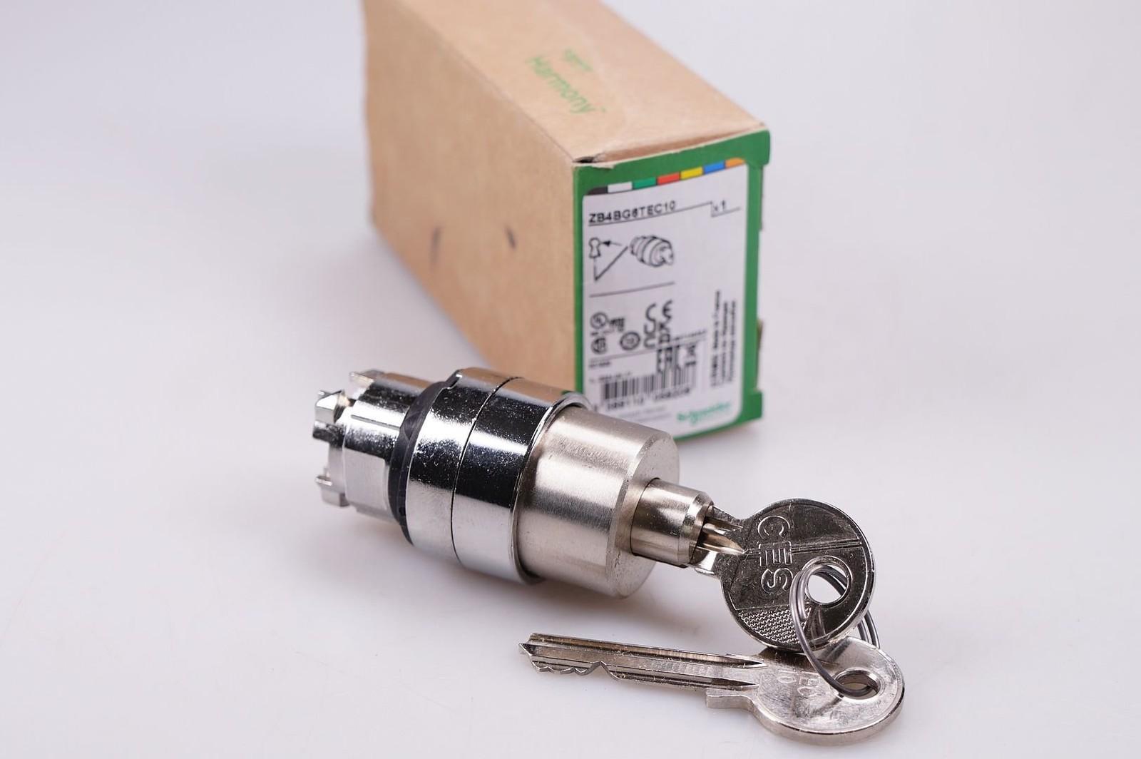 Head for key selector switch, Harmony XB4, black key, 22mm, 2 positions, left key withdrawal, left return, CES TEC10
