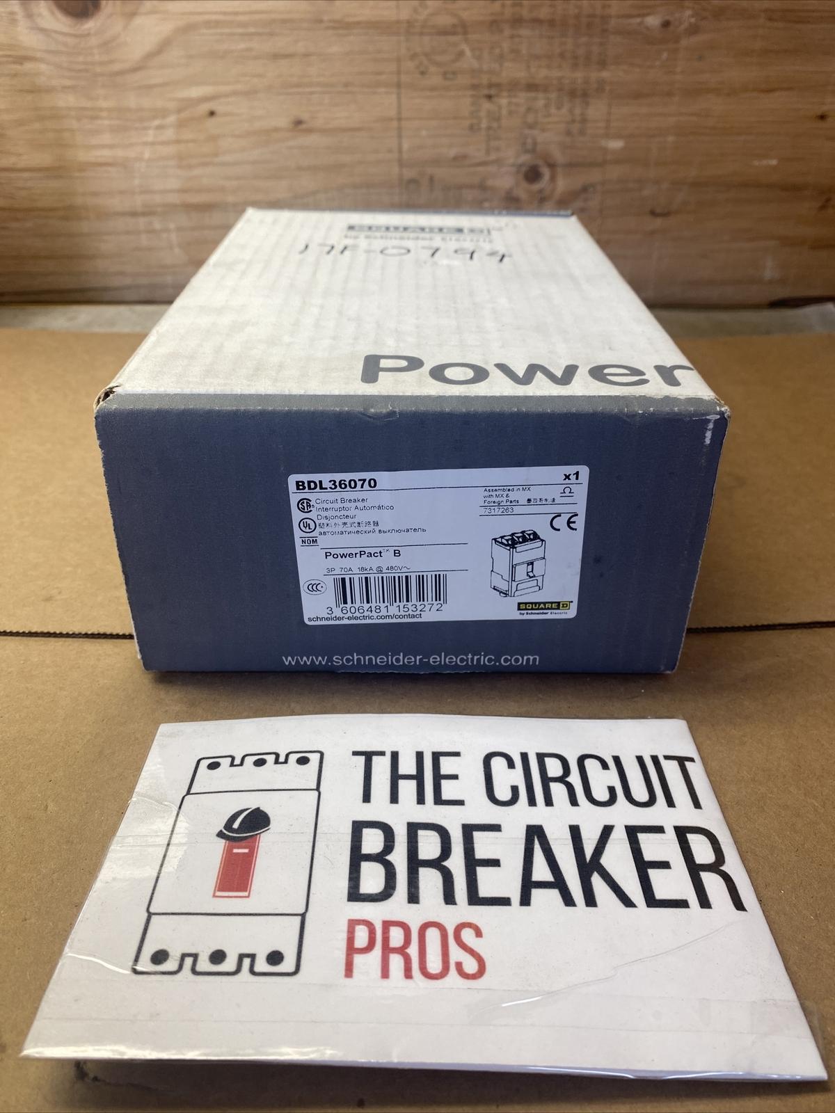 Circuit breaker, PowerPacT B, 70A, 3 pole, 600Y/347VAC, 14kA, lugs, thermal magnetic, 80%