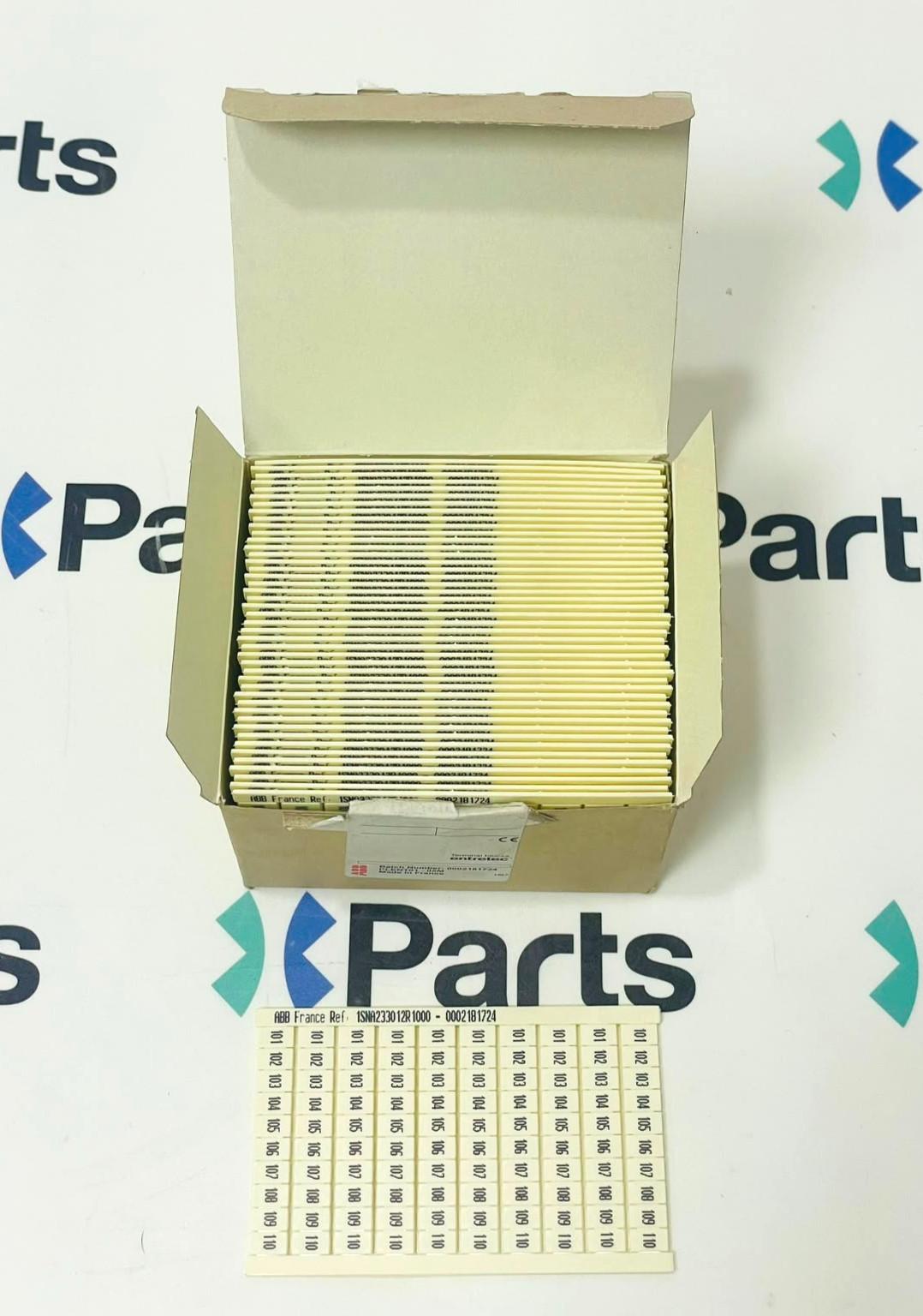 RC610 Terminal Block Markers pre-printed 101->110 (x10) Horizontal