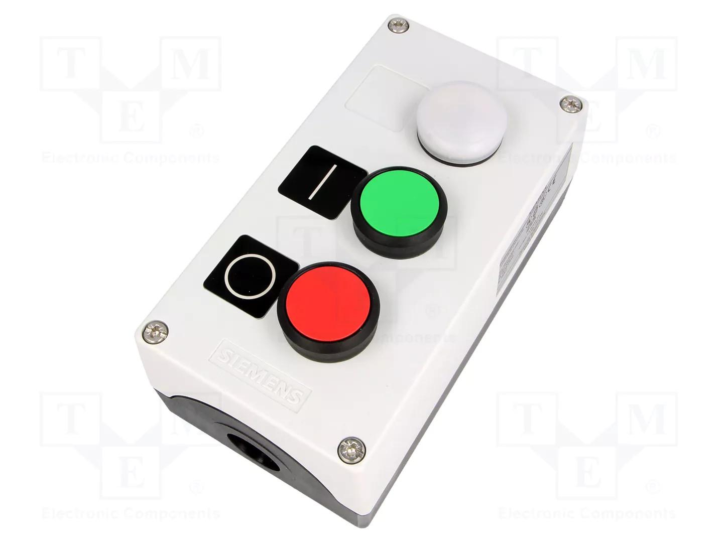 ENC PLASTIC, 2-PUSHBUTTON, GRN, RED, PL-CLR
