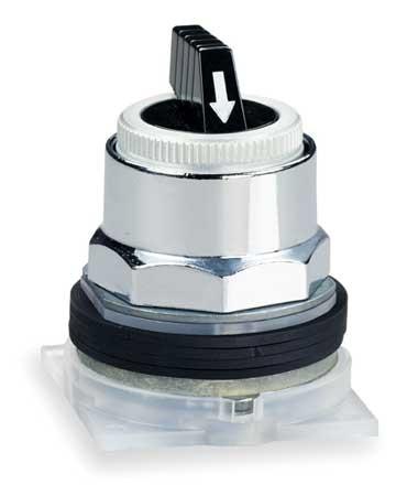 Selector switch head, Harmony 9001K, metal, standard handle, black, 30mm, 3 positions, stay put