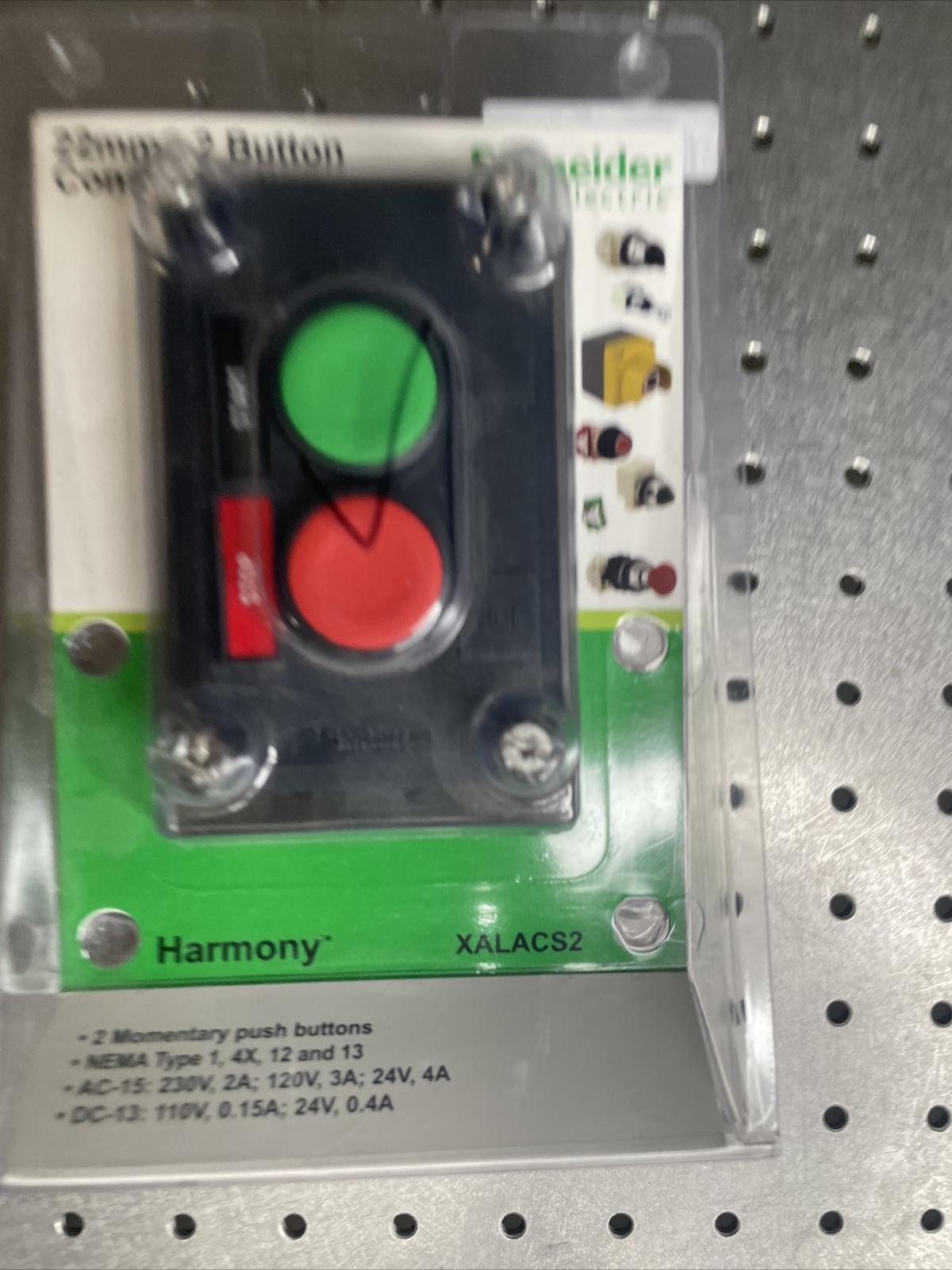 Complete control station, Harmony XALD, XALK, dark grey, 2 push buttons 22mm, 1NO +1NC