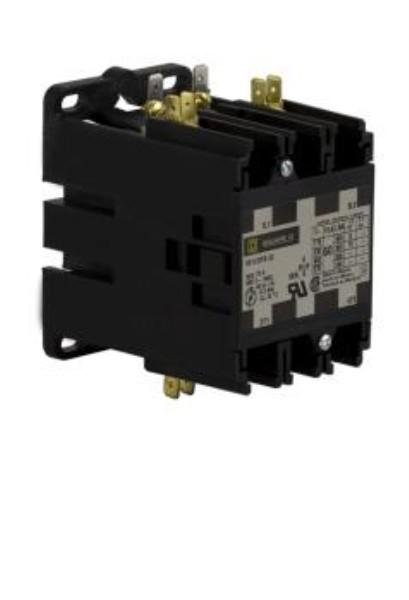 Contactor, Definite Purpose, 50A, 2 pole, 10HP at 230VAC, 1 phase, 208/240VAC 60Hz 220VAC 50Hz coil, open