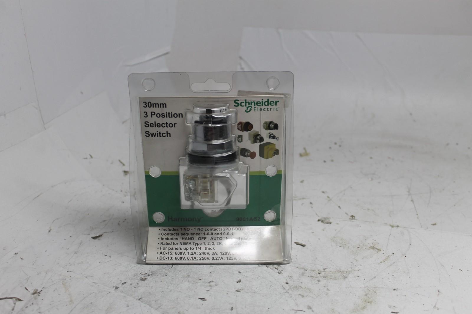 30mm Push Buttons, package containing 9001KS43BH13 3 position selector switch and HAND OFF AUTO legend plate