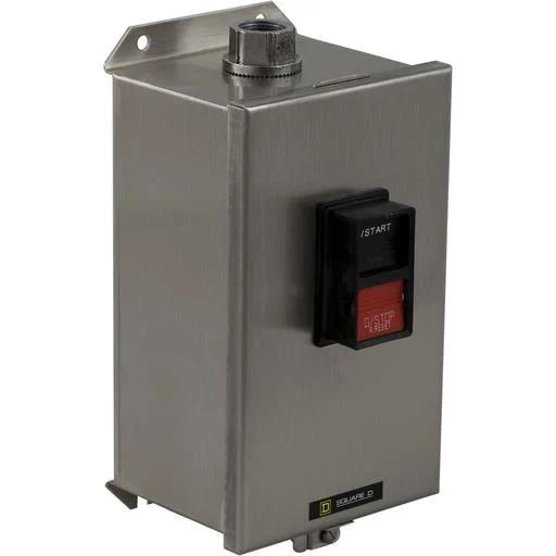 Manual starter, integral horsepower, NEMA M1, 600VAC, 3 pole, 10HP at 380/575VAC, 3 phase, no indicator, NEMA 4/4X