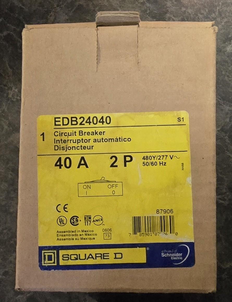 Mini circuit breaker, E-Frame, 40A, 2 pole, 480Y/277 VAC, 25 kA max, bolt on