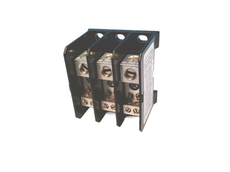 Power distribution block, Linergy, 3 pole, 1 line, 4 load, 115A Cu, 90A Al, 600V