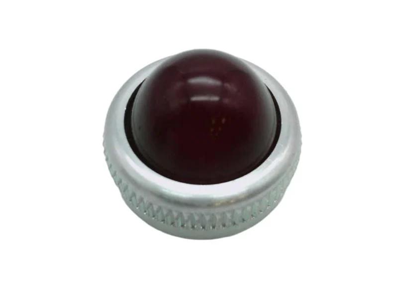 Lens, Harmony 9001K, glass, domed, red, plain lens, 30mm, for pilot light