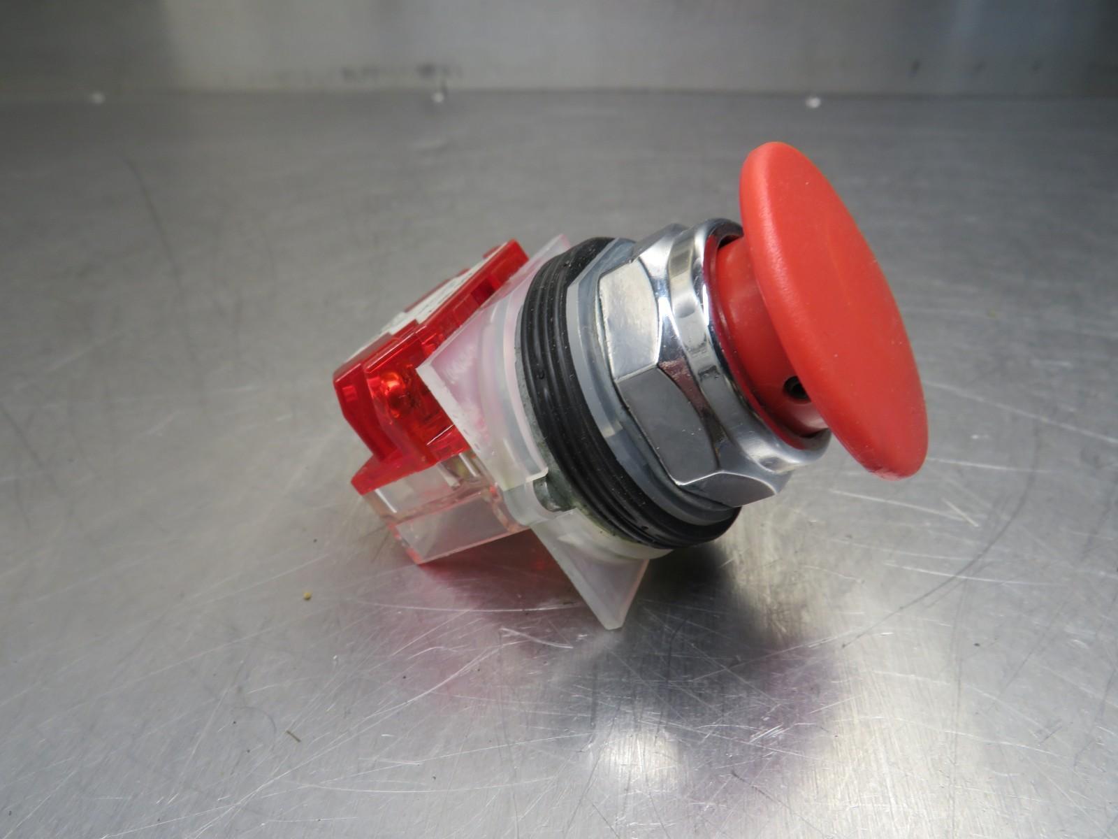 Push-button, Harmony 9001K, metal, mushroom 41mm, red, 30mm, 2 positions, push-pull, 1NC