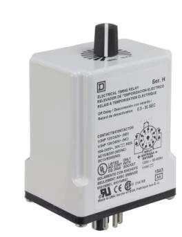 Timing Relay, Type JCK, plug In, off delay, adjustable time, 1.2 to 120 seconds, 10A, 240VAC, 120VAC/110VDC