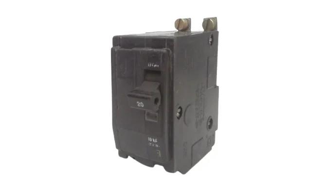 Mini circuit breaker, QO, 20A, 2 pole, 120/240VAC, 10kA, bolt on mount