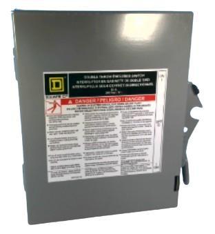 Safety switch, double throw, non fusible, 30A, 240V, 2 pole, NEMA 1, fuse class T4