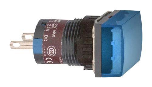 XB6ECV6BP Led Panel Mount Indicator, Square, Blue, 24 V, 16