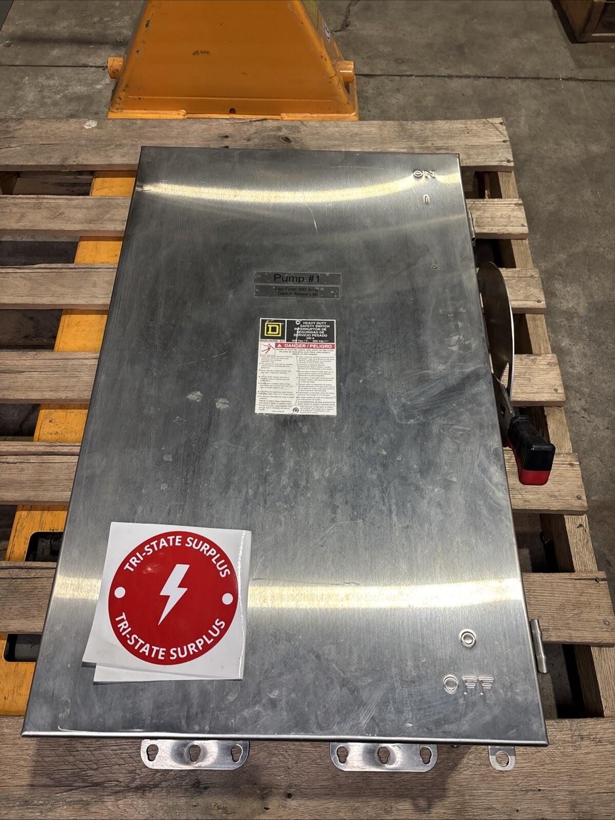 Safety switch, heavy duty, fusible, 200A, 3 wire, 3 pole, 150hp, 600VAC/DC, NEMA 4, 4X, 5, 304 stainless steel