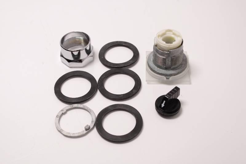 30mm Push Button, Type K, selector switch, 3 position, C cam, spring return both sides to center, black knob