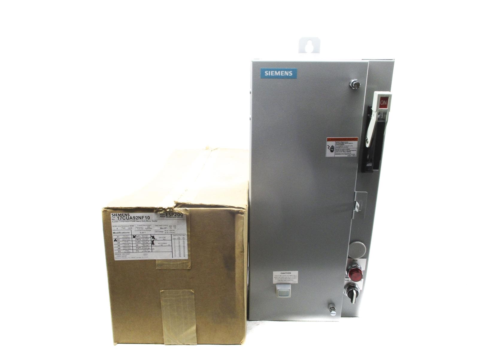 17CUA92NF10 Non-Reversing Motor Starter Size Full Voltage Phase