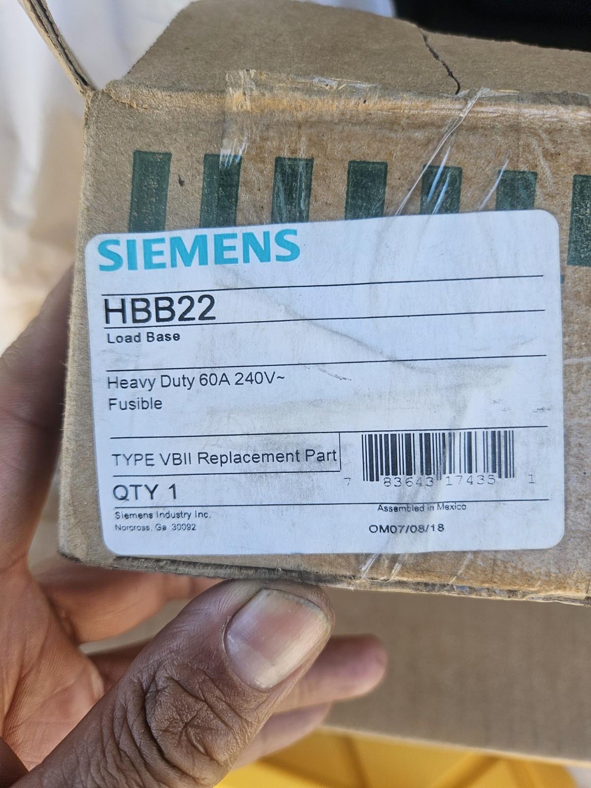 HBB22 Circuit Breaker Load Base With Lugs Heavy Duty 60A 240V Fusible