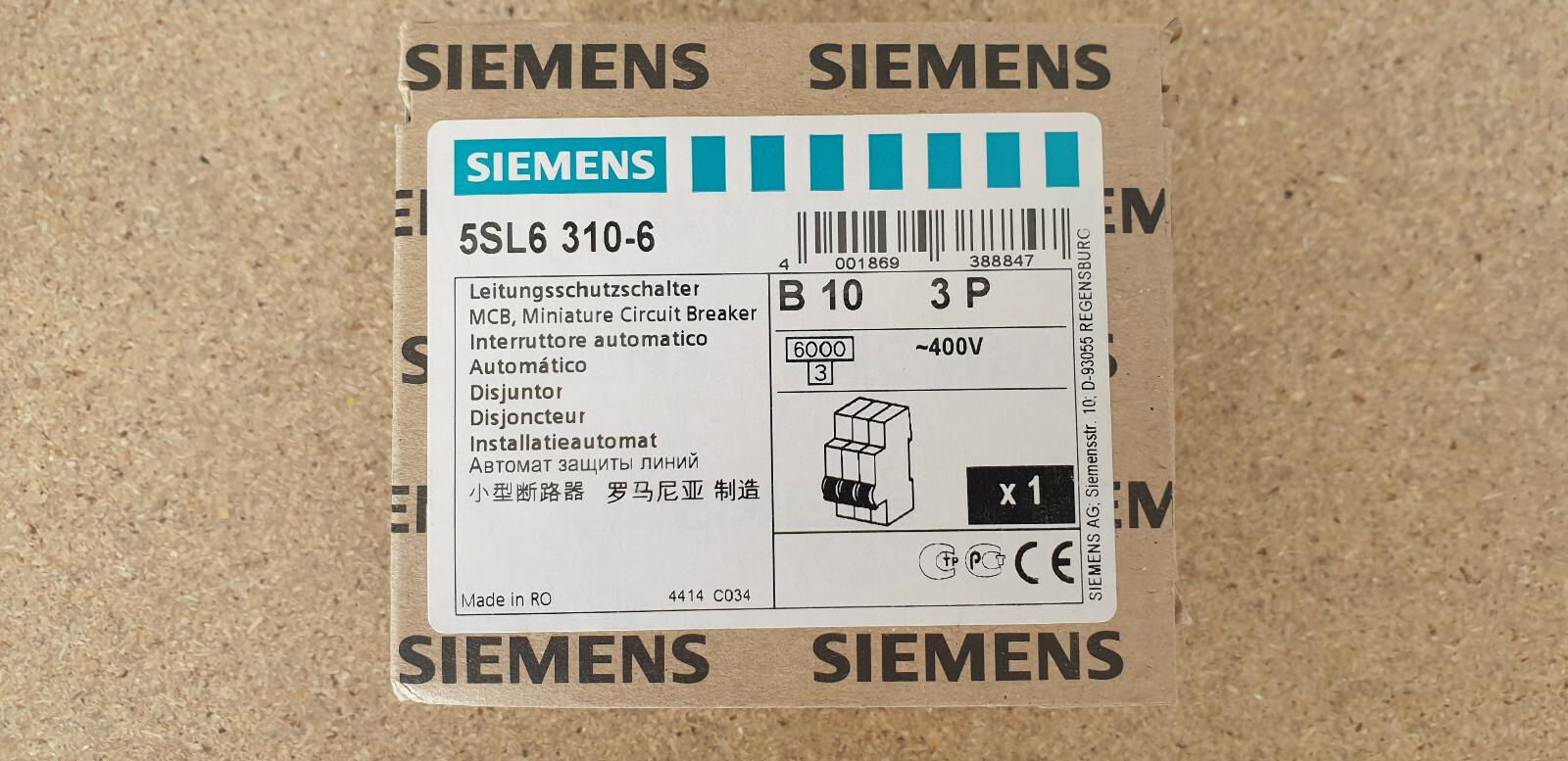 Wyłącznik nadprądowy 3P 10A 6kA AC 5SL6310-6