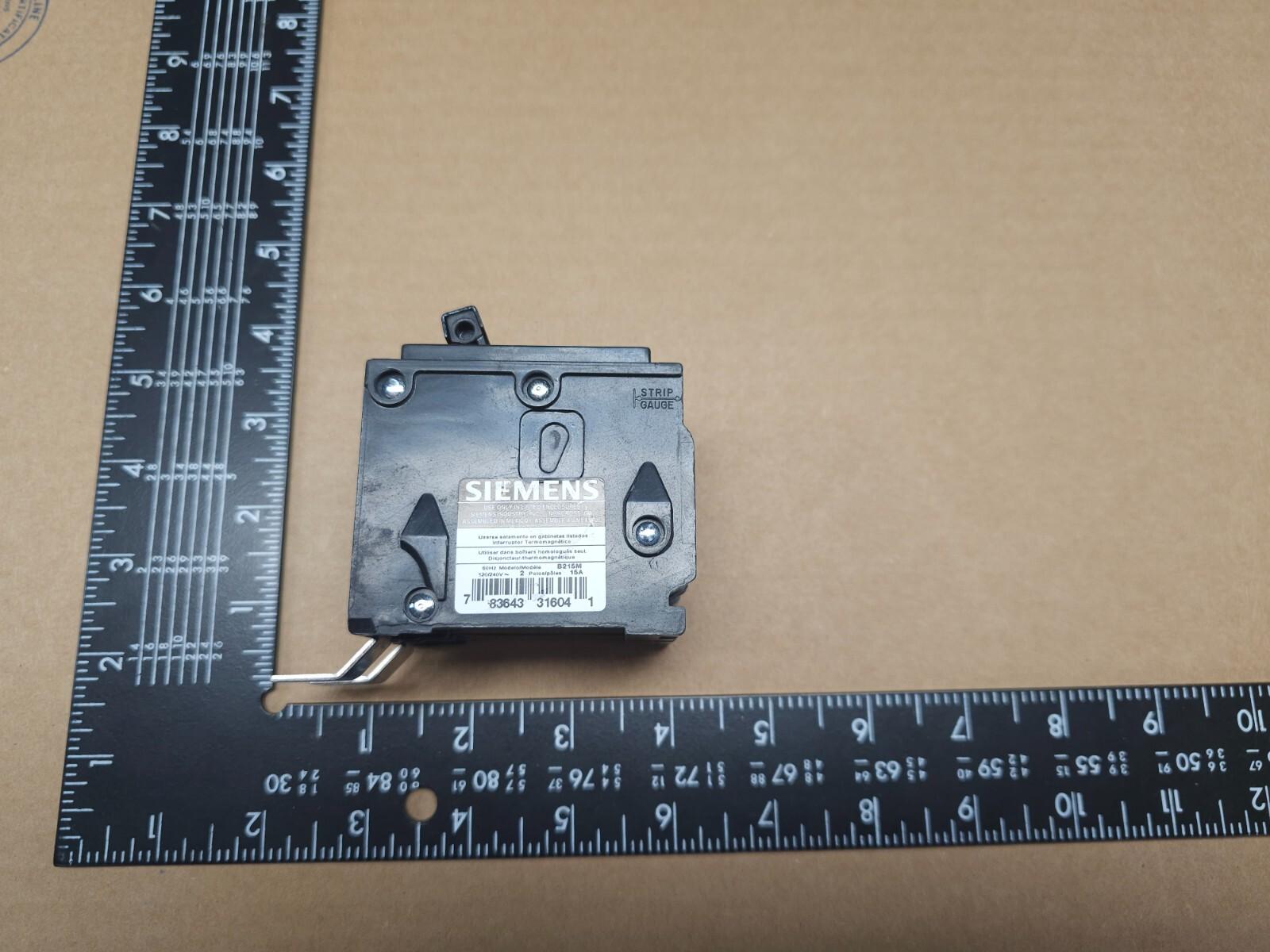 Qty 1) B215M Circuit Breaker, 15a 2p 120/240V 10k 50c