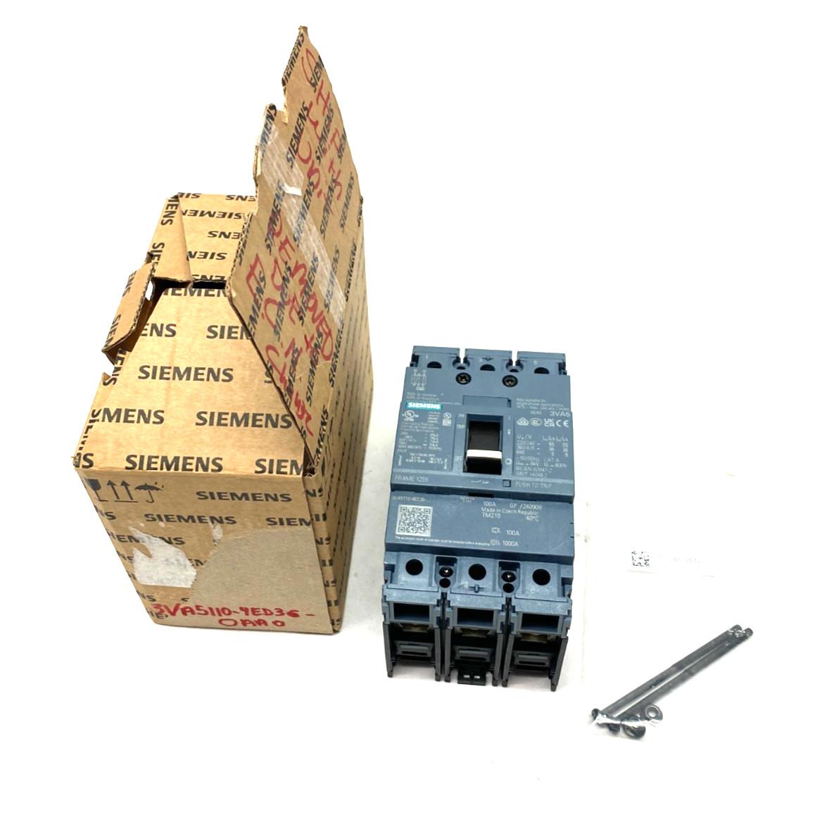 3VA5110-4ED36-0AA0 Low-Voltage Molded Case Circuit Breaker Class Break