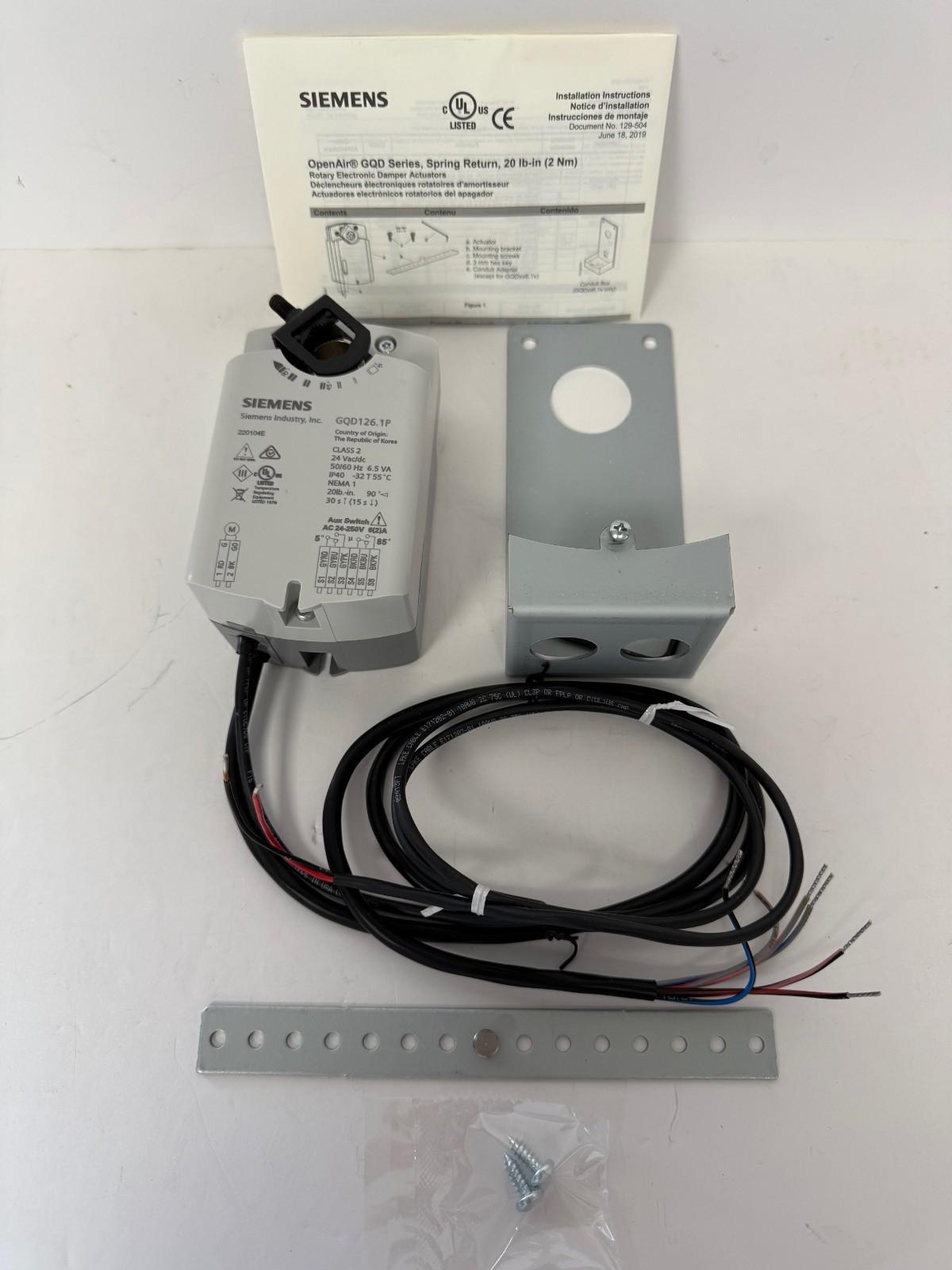 GQD126.1P ELECTRIC DAMPER ACTUATOR SPRING RETURN 20 LB-IN POSITION