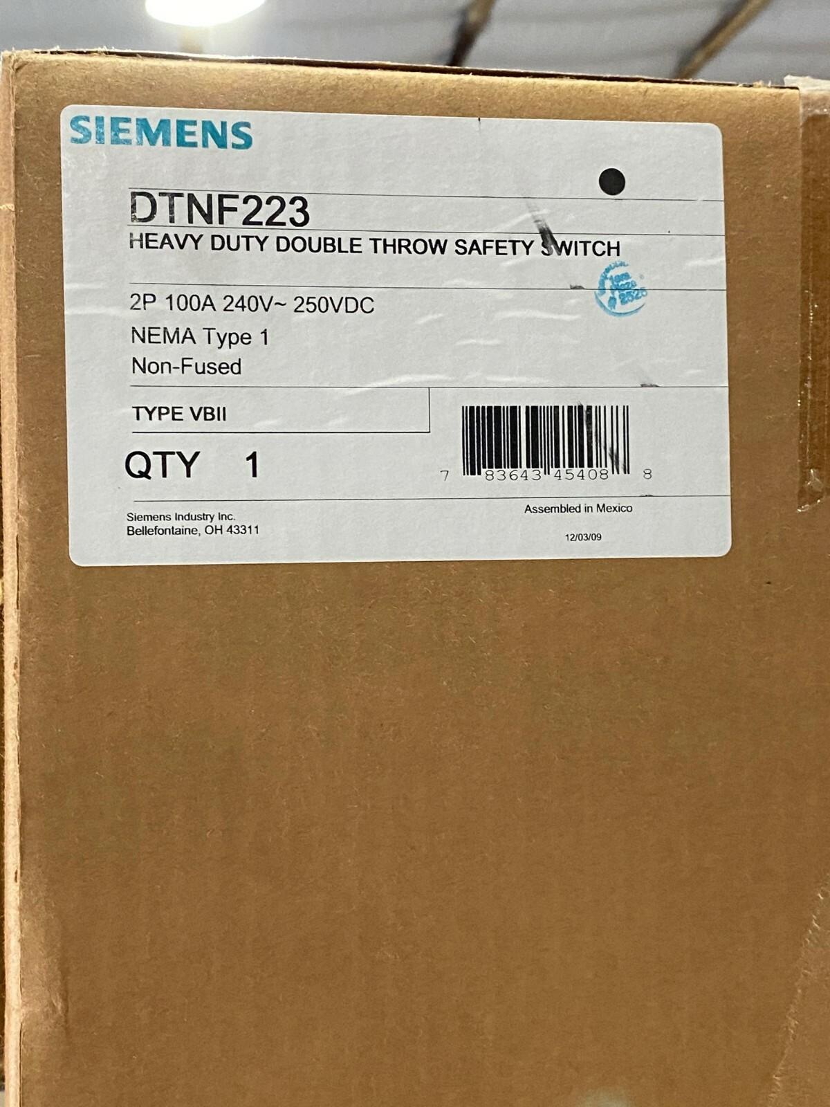 DTNF223 DOUBLE THROW SAFETY SWITCH 100A