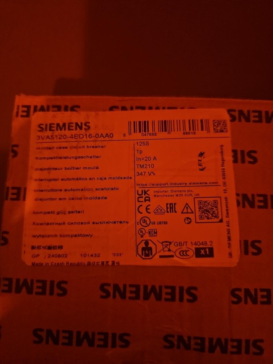 Breaker 1p 20amp Style 3VA5120-4ED16-0AA0