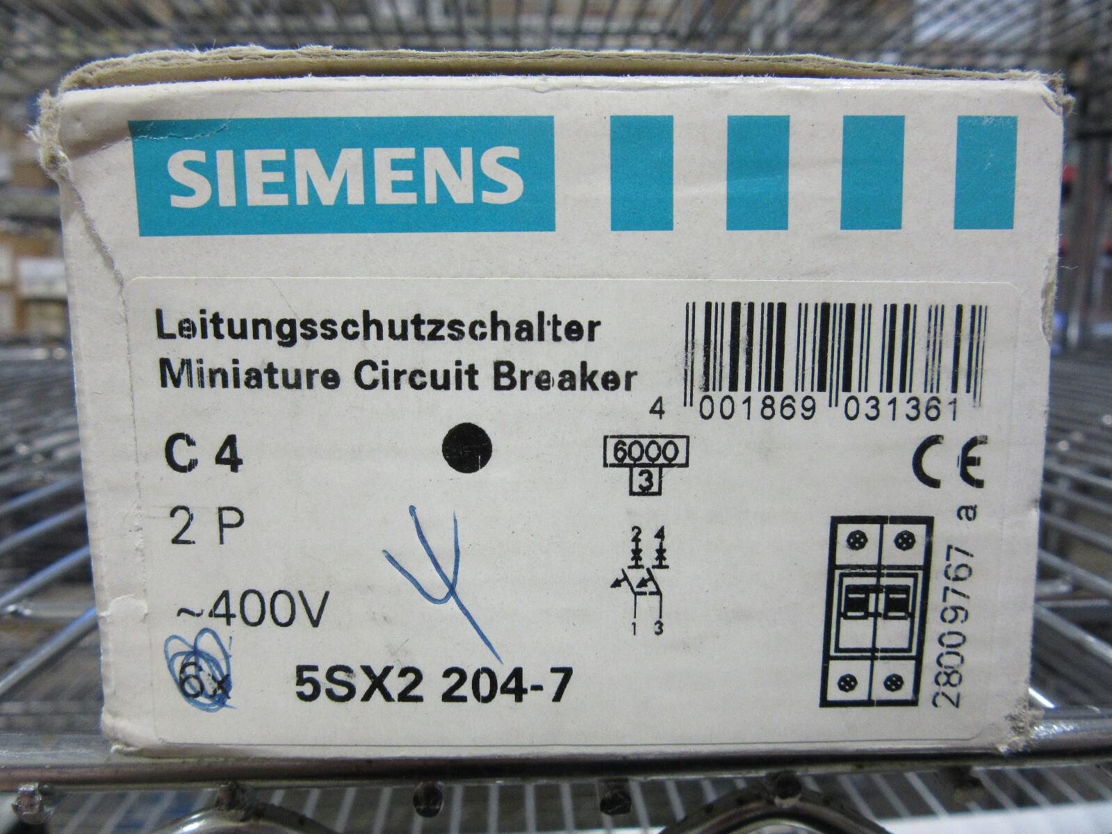 5SX2204-7 Circuit Breaker 2P 4A 480V 5SX22C4