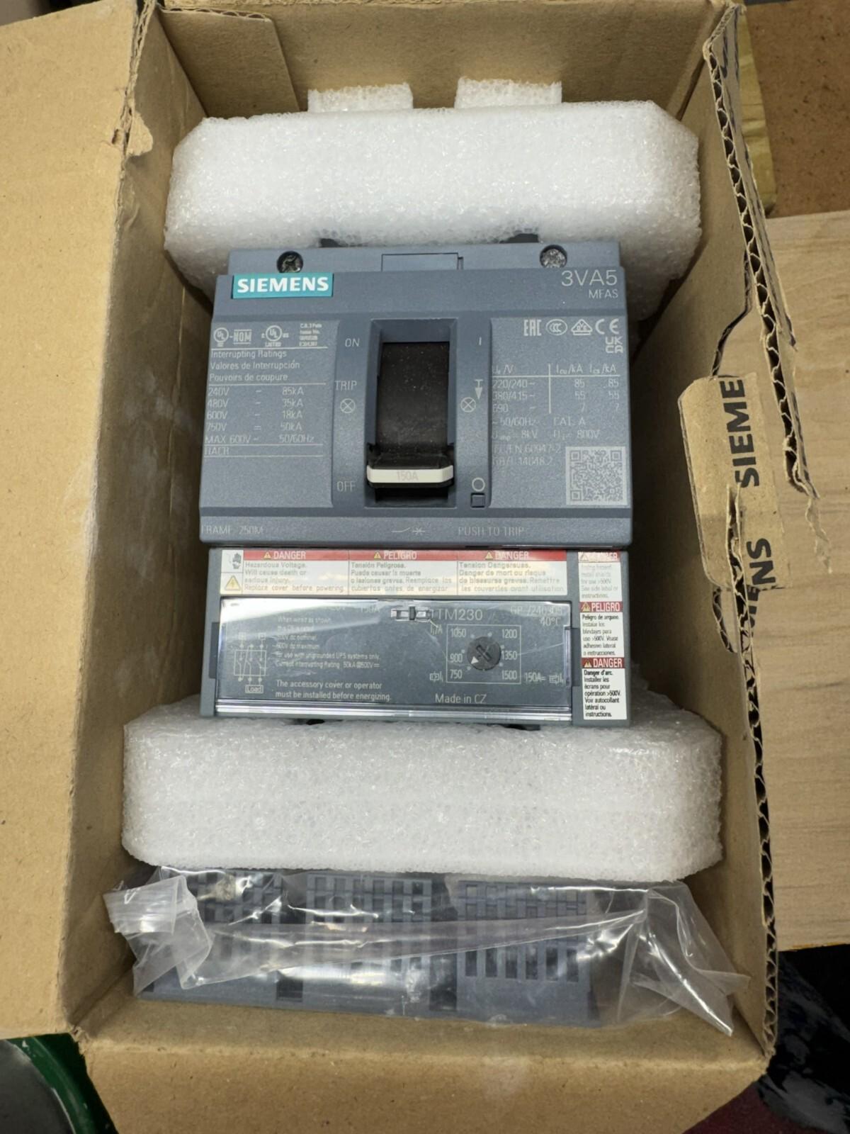 Circuit Breaker 3VA5215-5EC32-0AA0 150A Class 35kA@480V 3-pole