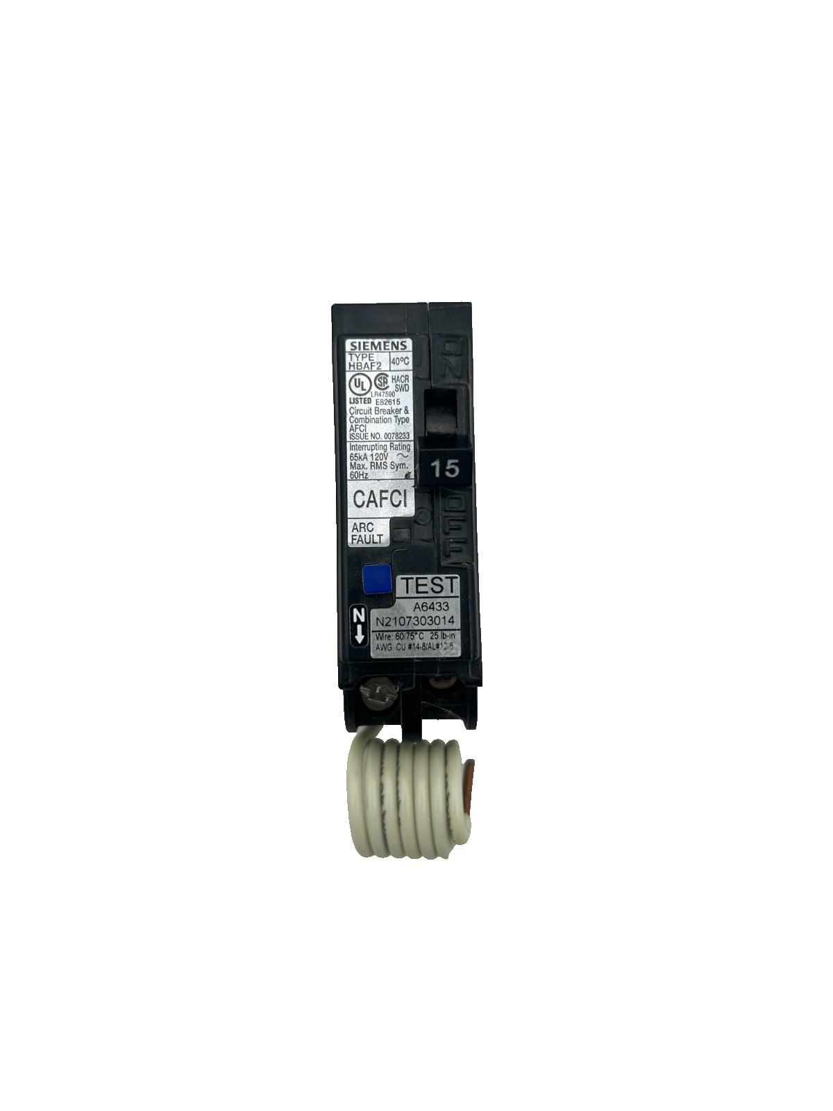 BA115AFCHH 1P 15 amp 65kA 120V Combination AFCI HBAF2 Circuit Breaker