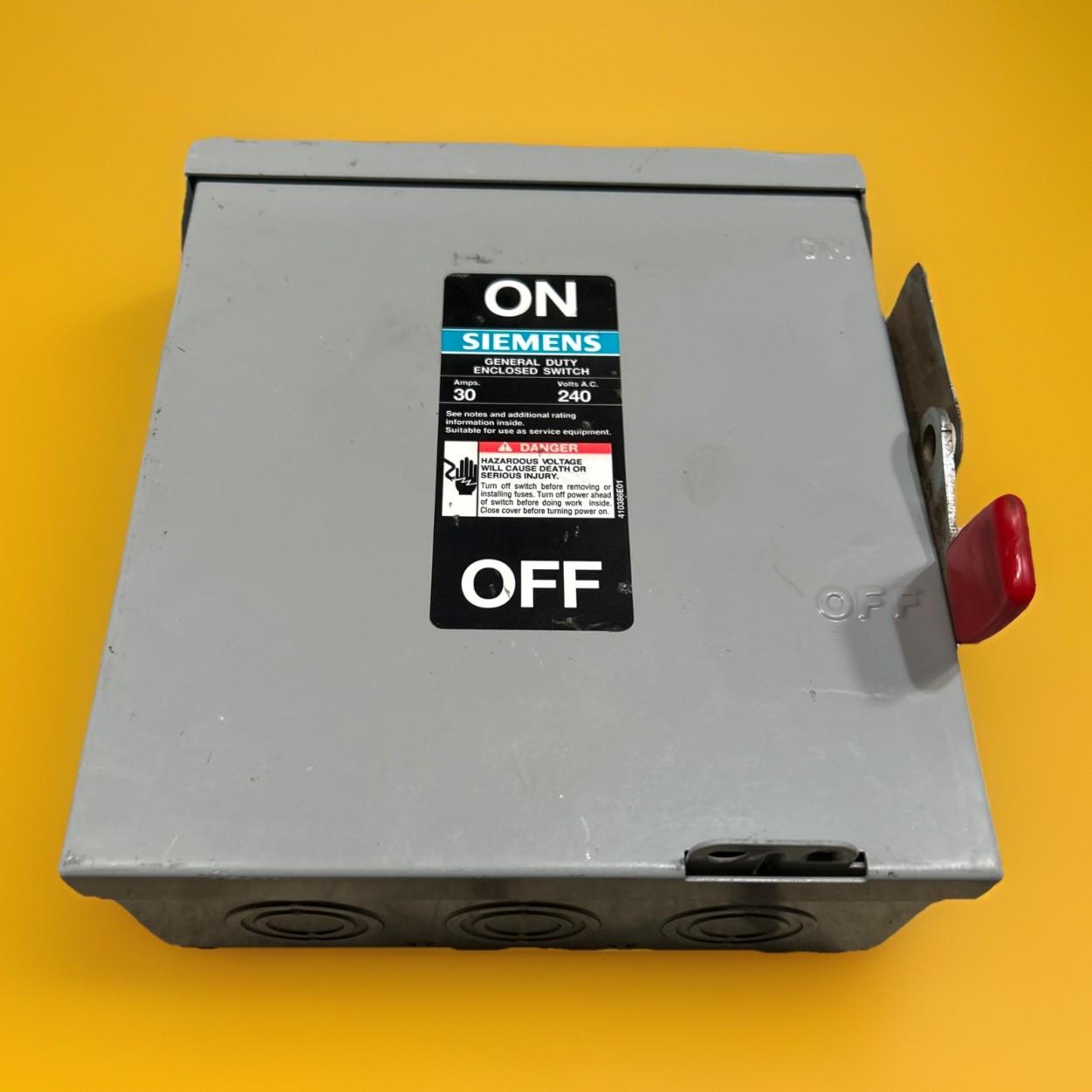 GENERAL DUTY ENCLOSED SWITCH GF321NR 30A 3PH 240V NF