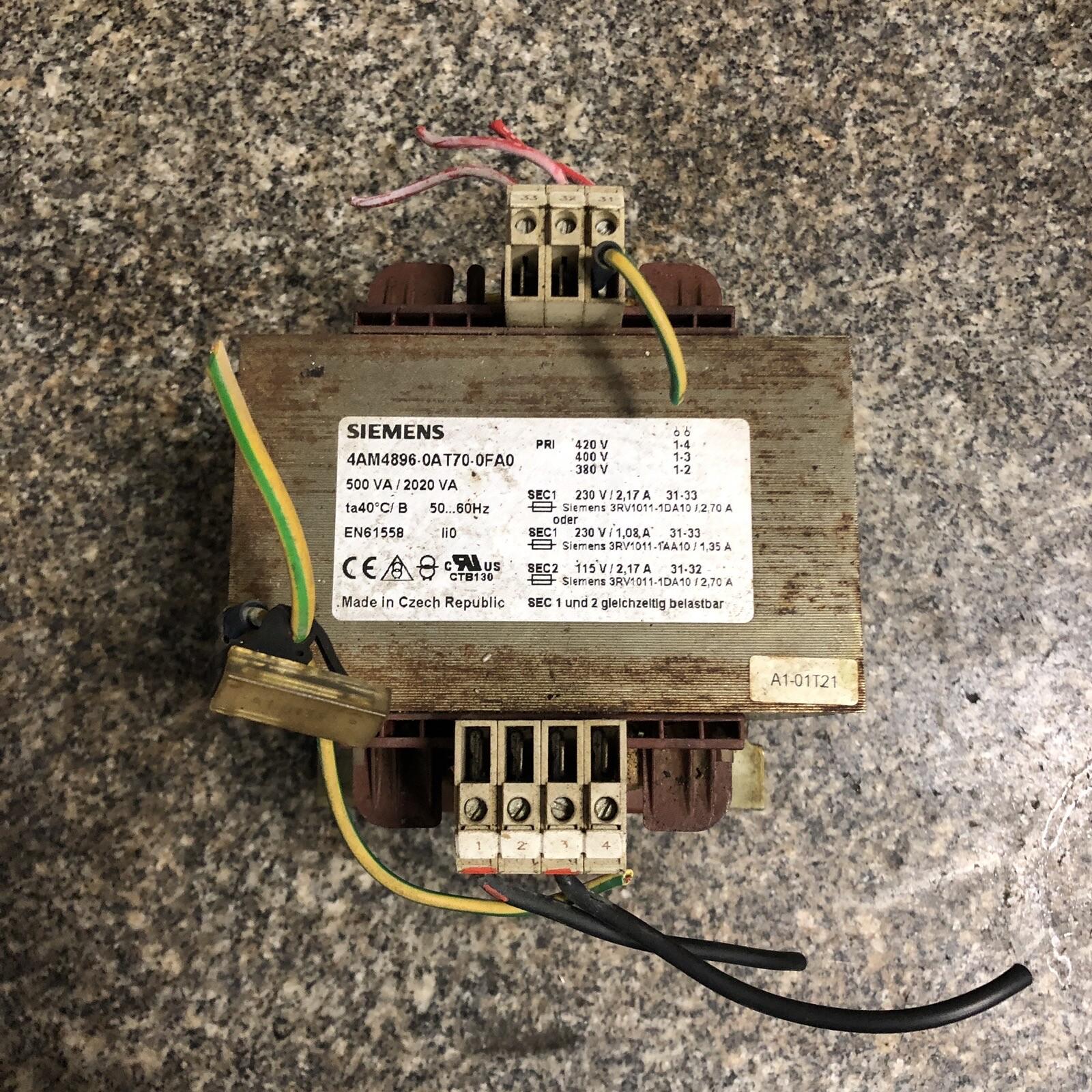 WORKING 500v Transformer 2020 4AM4896-0at70-0fa0