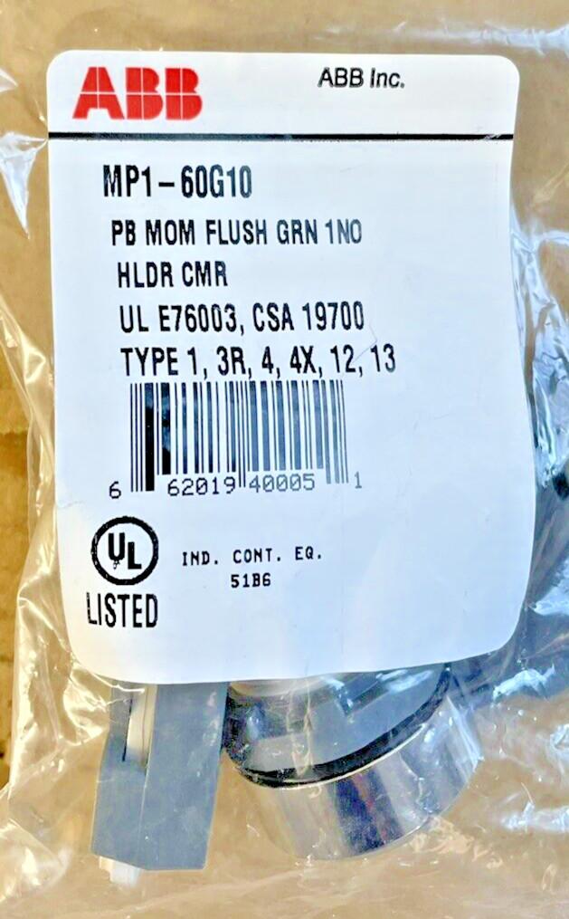 MP1-60G10, Green Pushbutton,