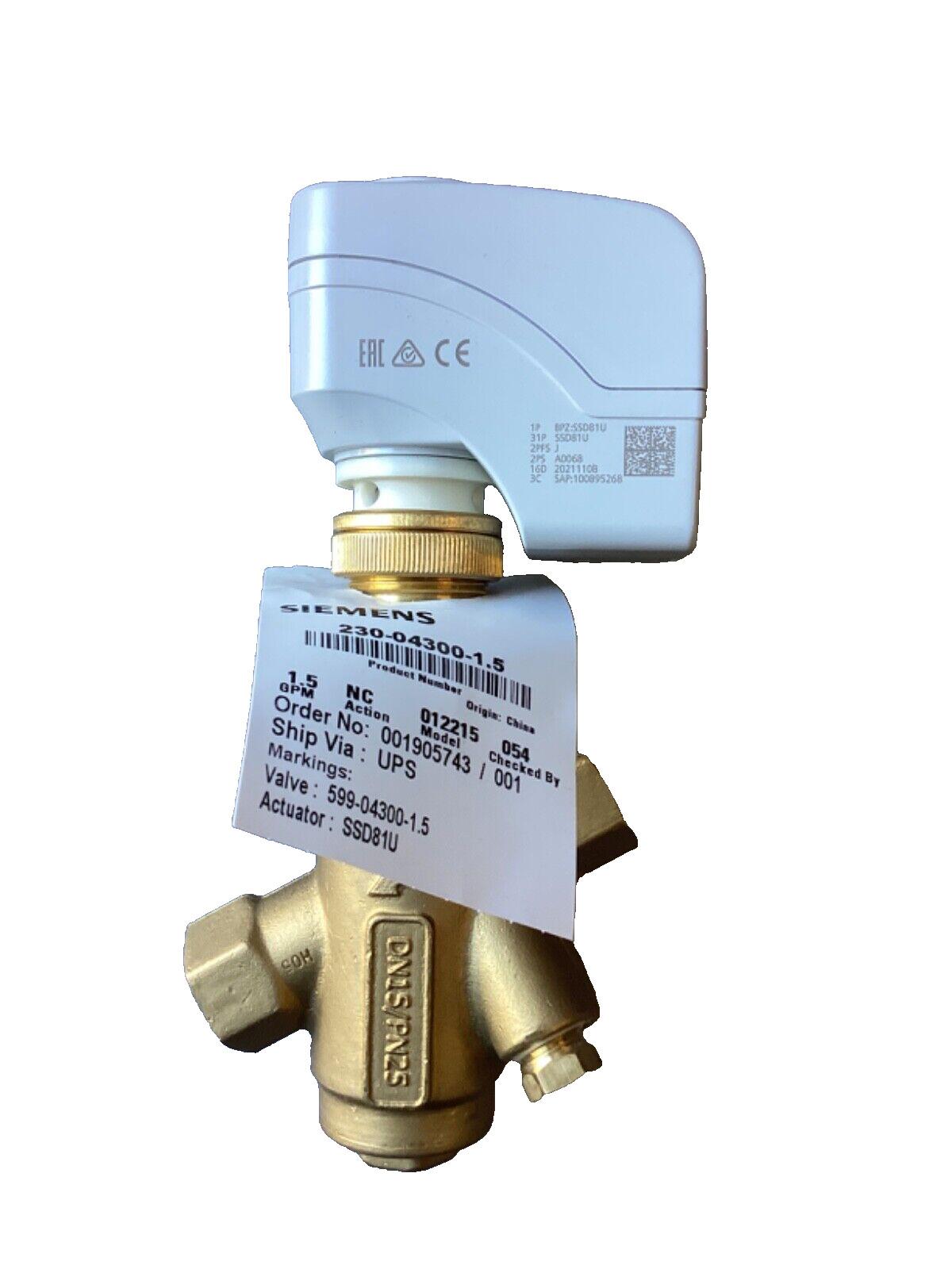 230-04300-1.5 Actuator Valve 599-04300-1.5, SSD81U, 599 Series PICV
