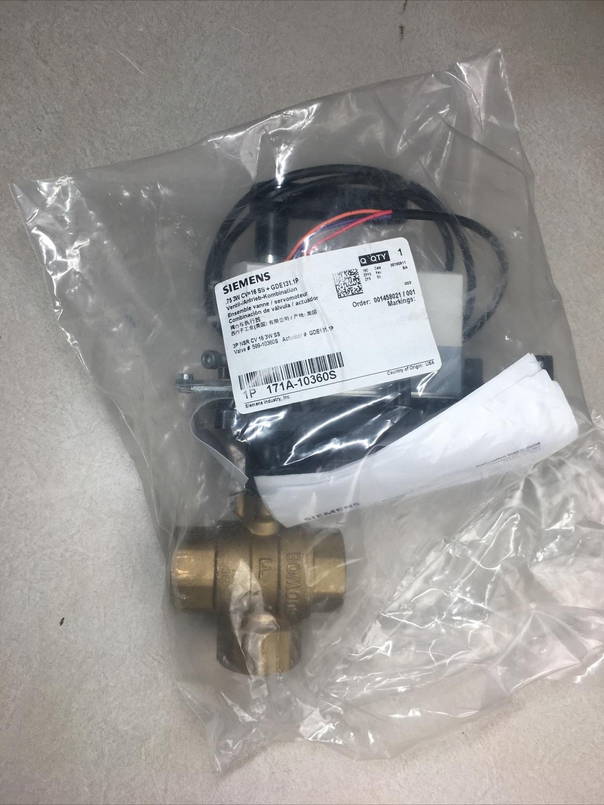 171A-10360S 3-Way 3/4", 16 Cv Stainless Steel Ball Valve With Actuator
