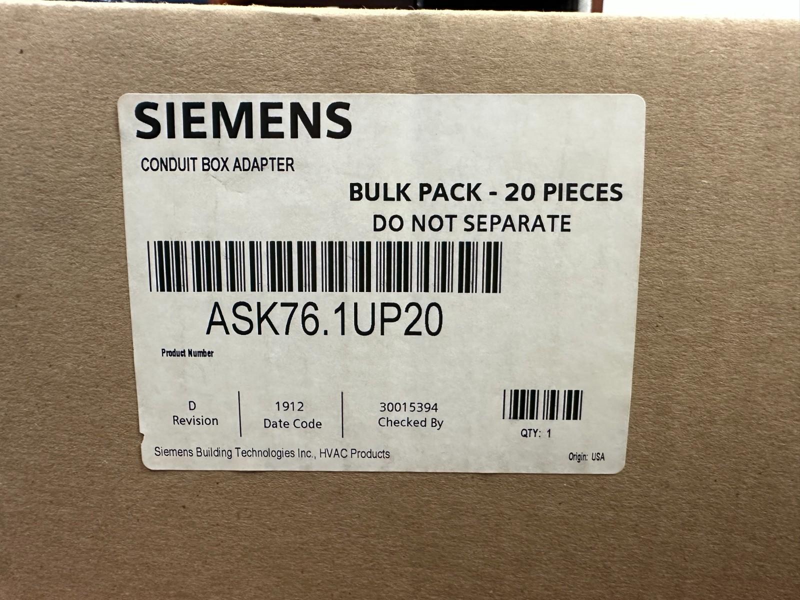 ASK76.1UP20 Conduit box adapter pack 20 ea.) in box
