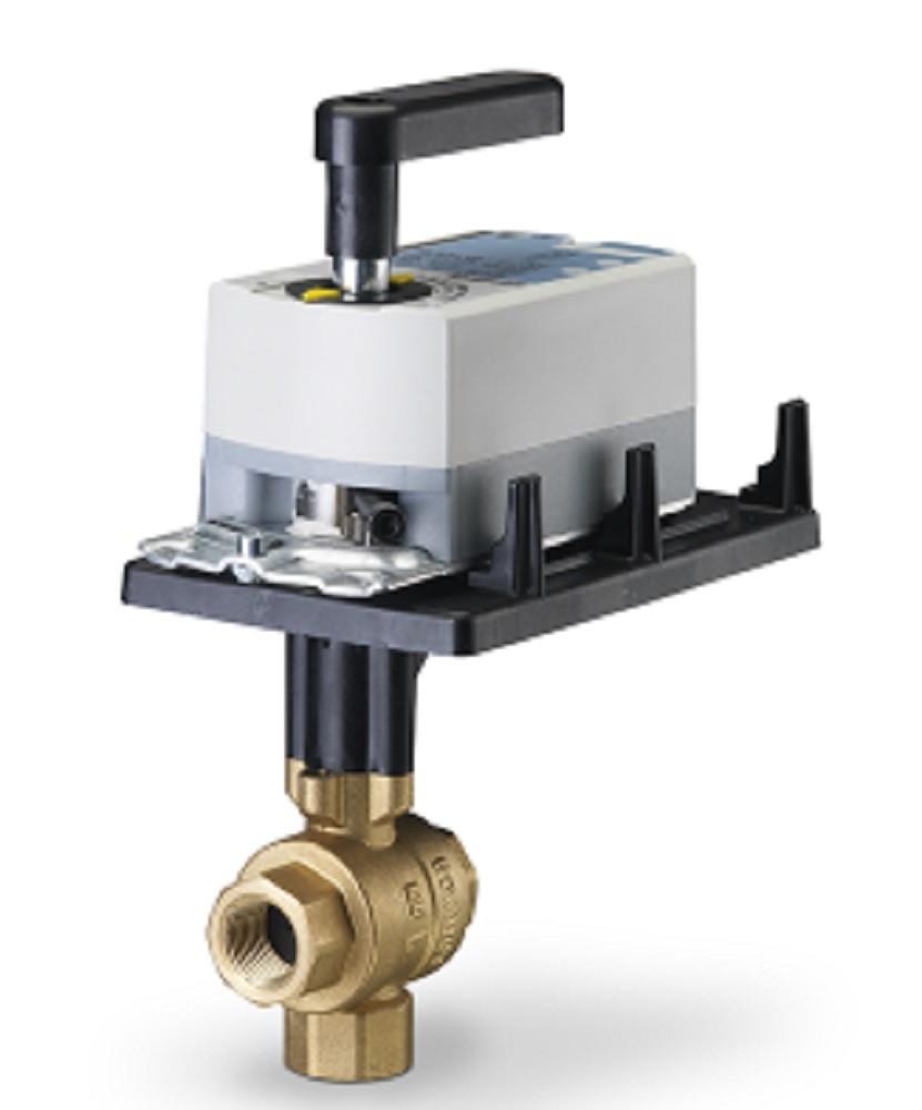 171A-10351 3-Way, 1/2", 0.63 Cv Ball Valve w/Actuator, Non-Spring Return