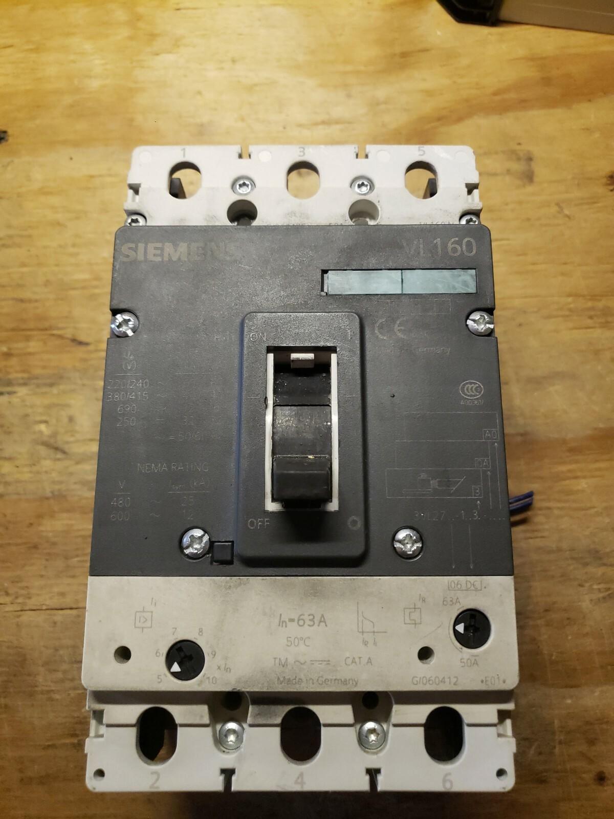 3VL2706-1DC33-0AA0...63A 480v...SEE PHOTOS PLEASE..TESTS