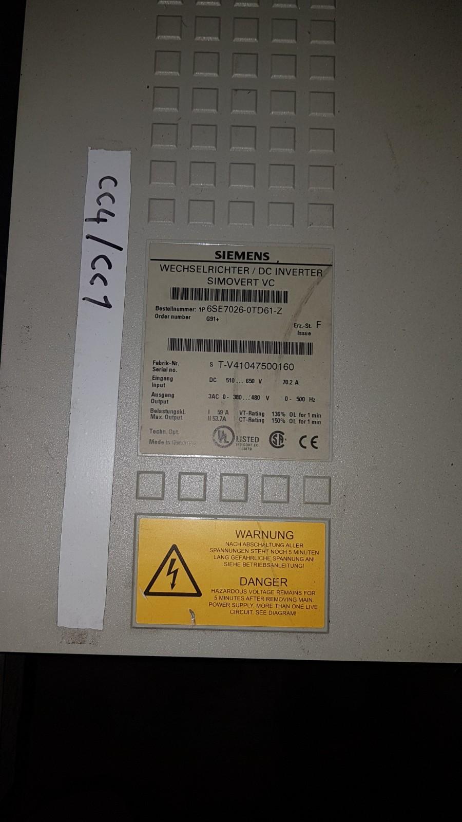 6SE7026-0TD61-Z SIMOVERT Masterdrives 6SE7 026-0TD61-Z