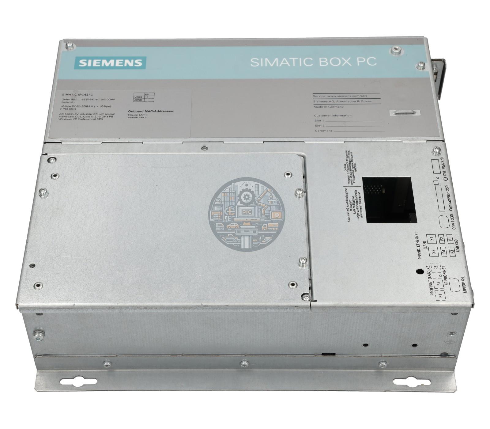 SIMATIC BOX IPC627C 6ES7647-6CE02-0GA0 FS:11 without power supply-
