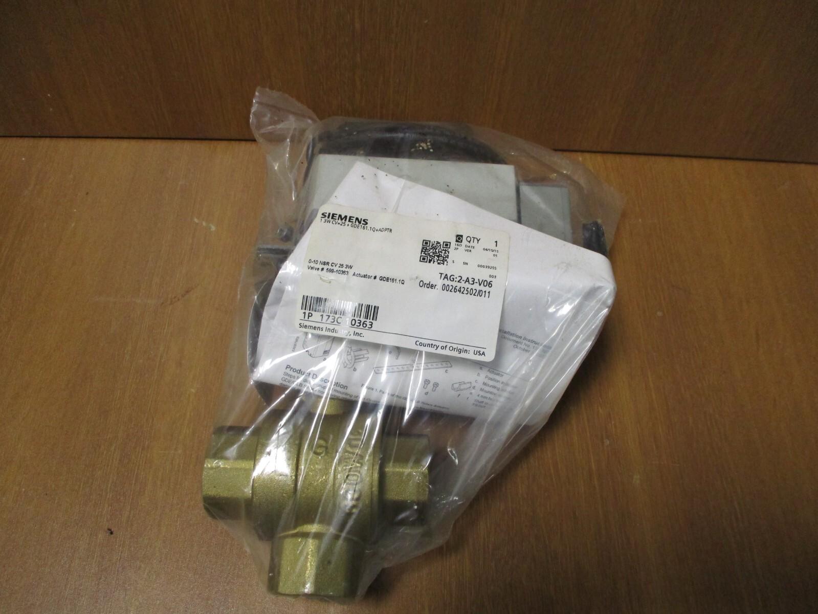 OPEN AIR ACTUATOR 1-3/4" WAY VALVE, PART#GDE161.1Q+599-10363,