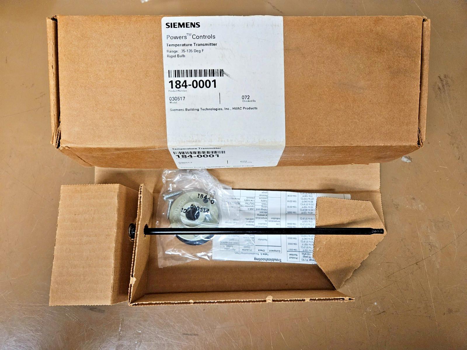NIB: 184-0001 Temperature Transmitter 35-135 DegF Rigid Bulb