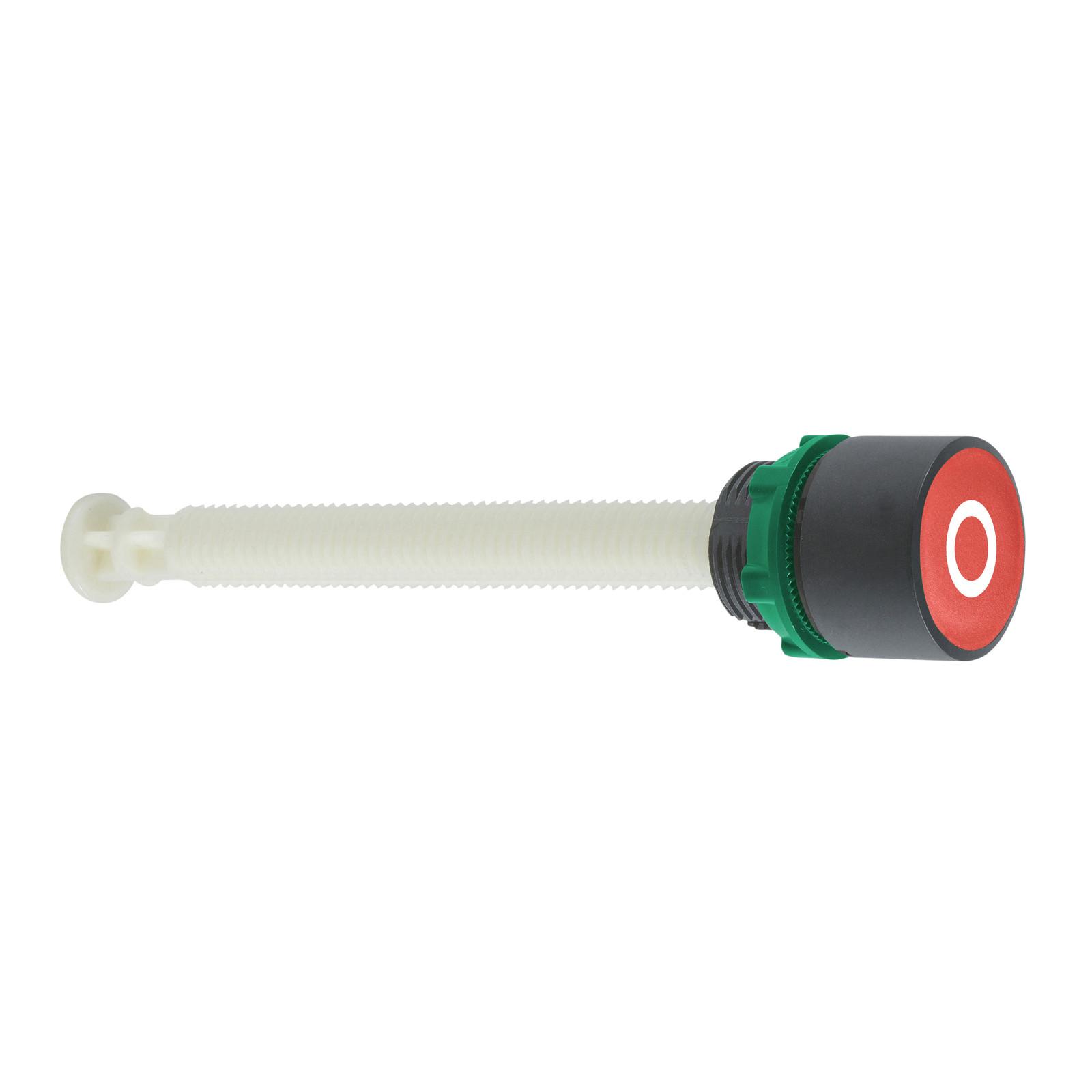 Manual overload reset push button, Harmony XB5, red flush pushbutton Ø22 mm marked O for 17...120 mm actuation distance