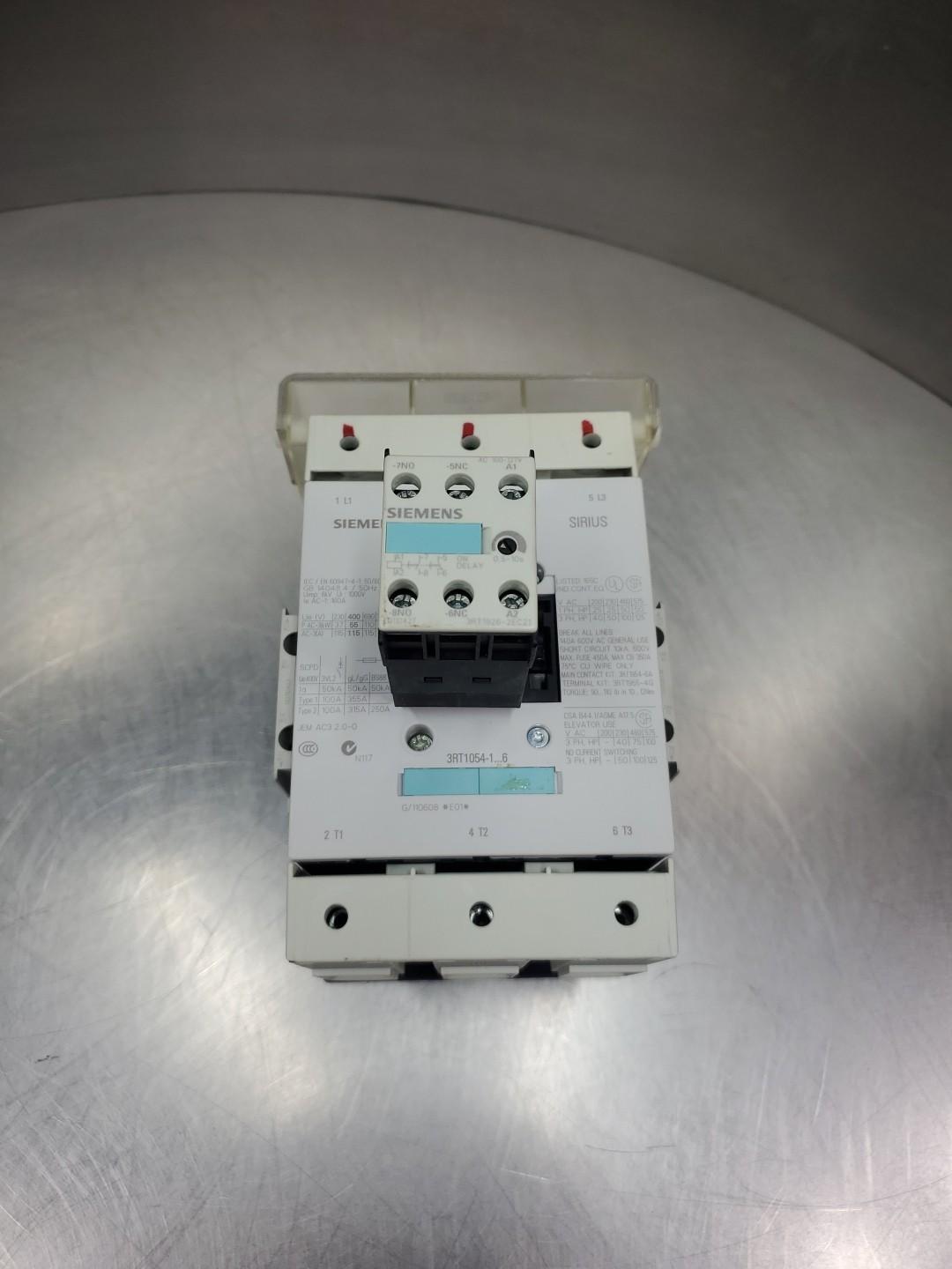 3RT1054-1LA06 SIRIUS Contactor w/3RT1926-2EC21 Auxiliary Contact. 1D-63