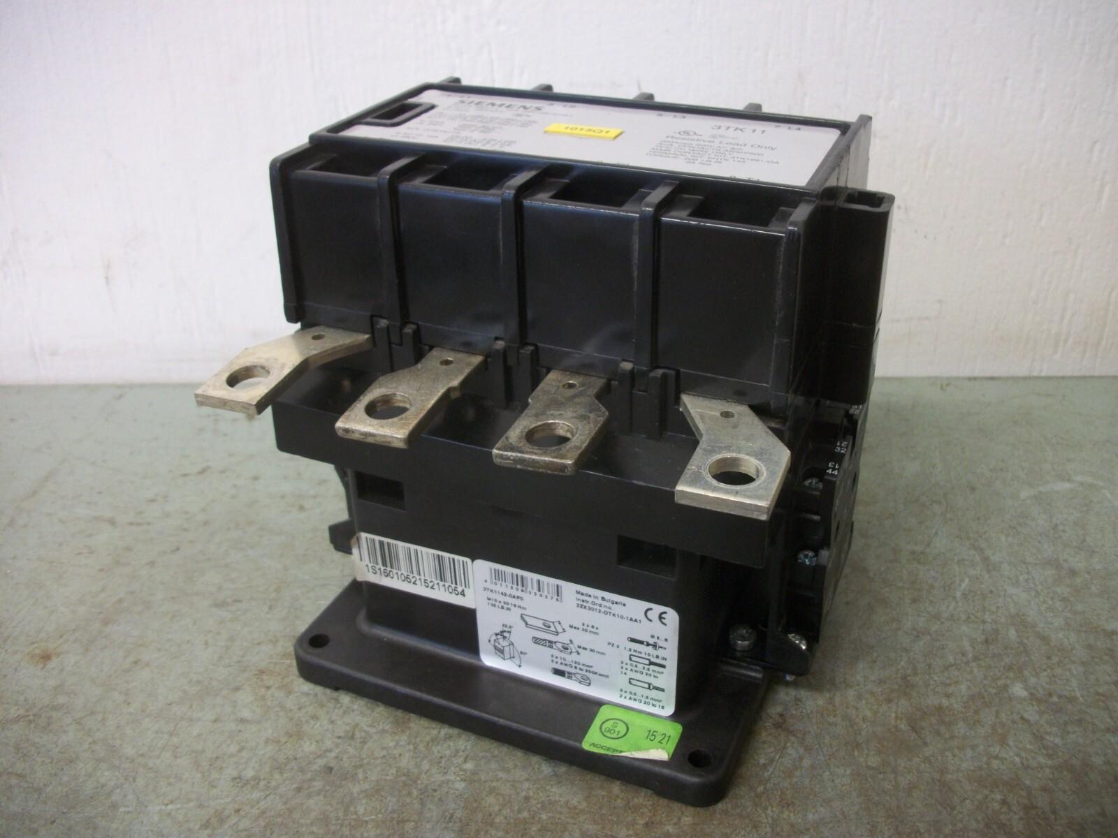 3TK11 CONTACTOR 3TK1142-0AF0 200AMP 120VCOIL 3PH 600V 4POLE