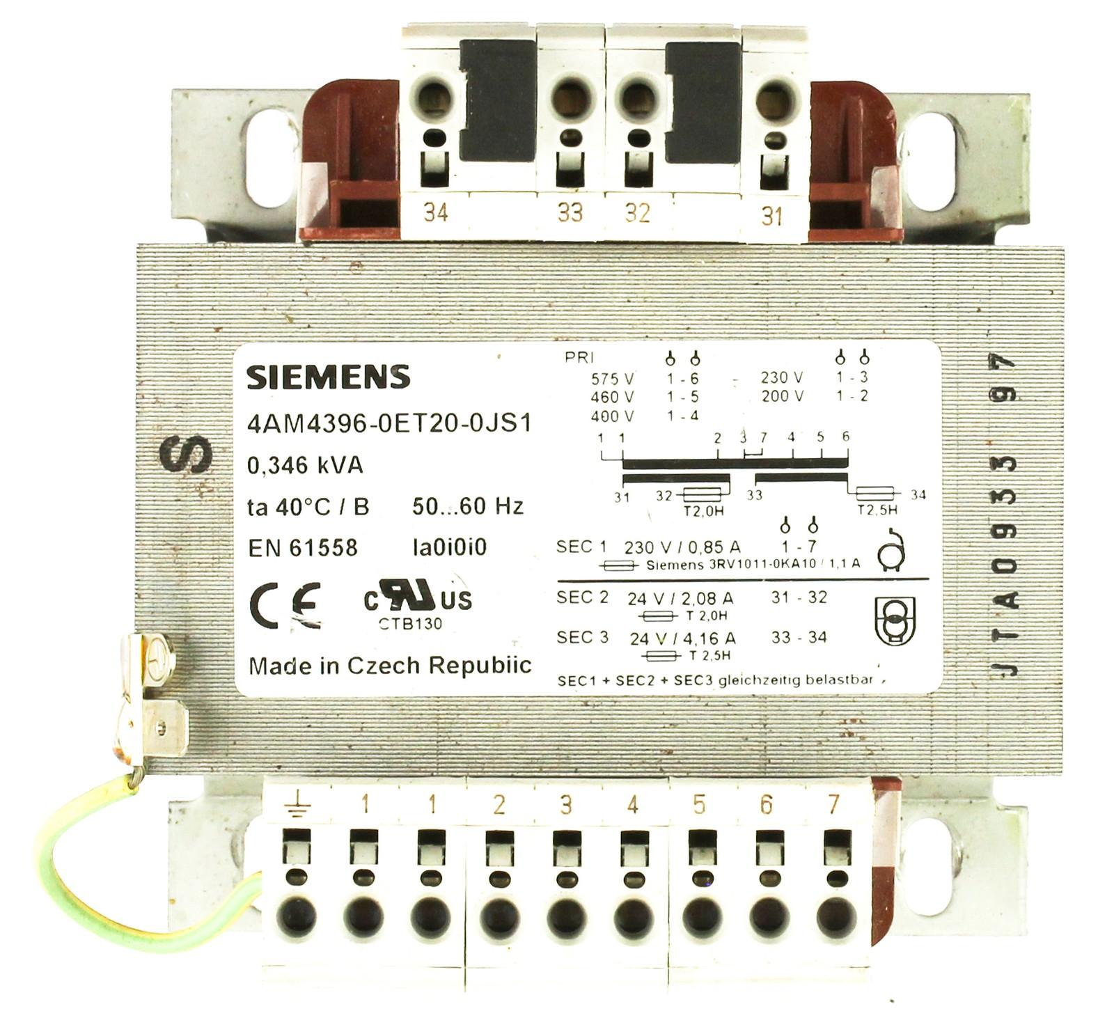 4AM4396-0ET20-0JS1 Isolation Transformer