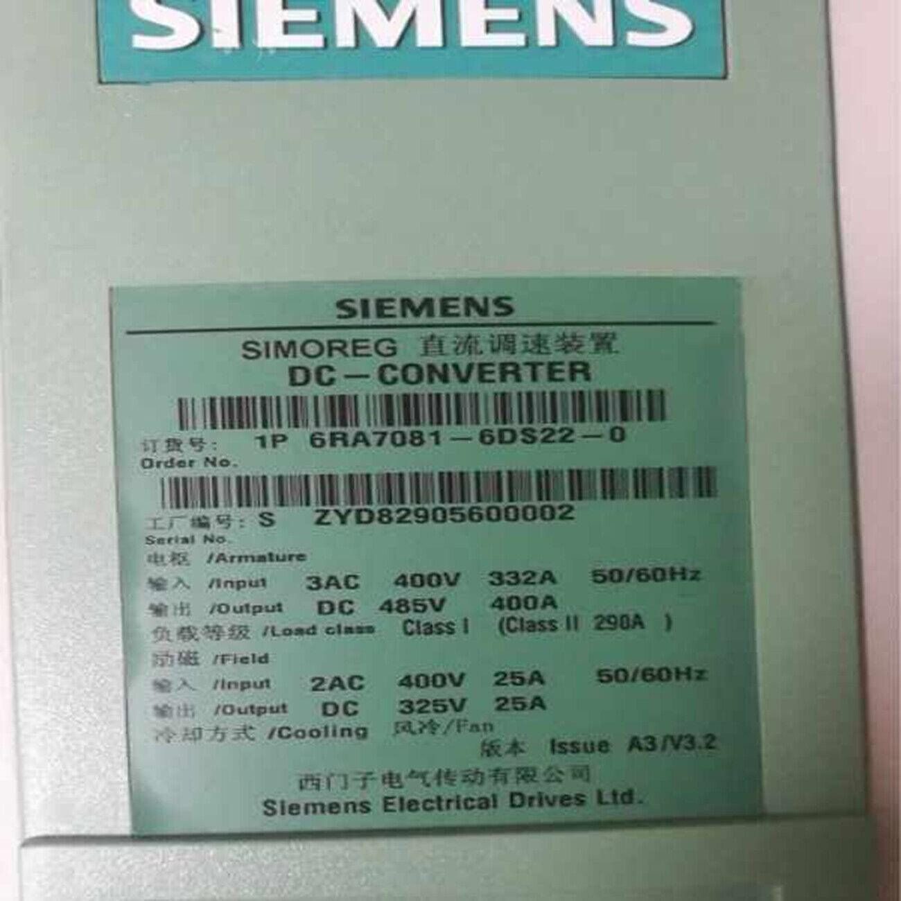 6RA7081-6DS22-0 DC Converter 6RA7081-6DS22-0 IPCS Sealed