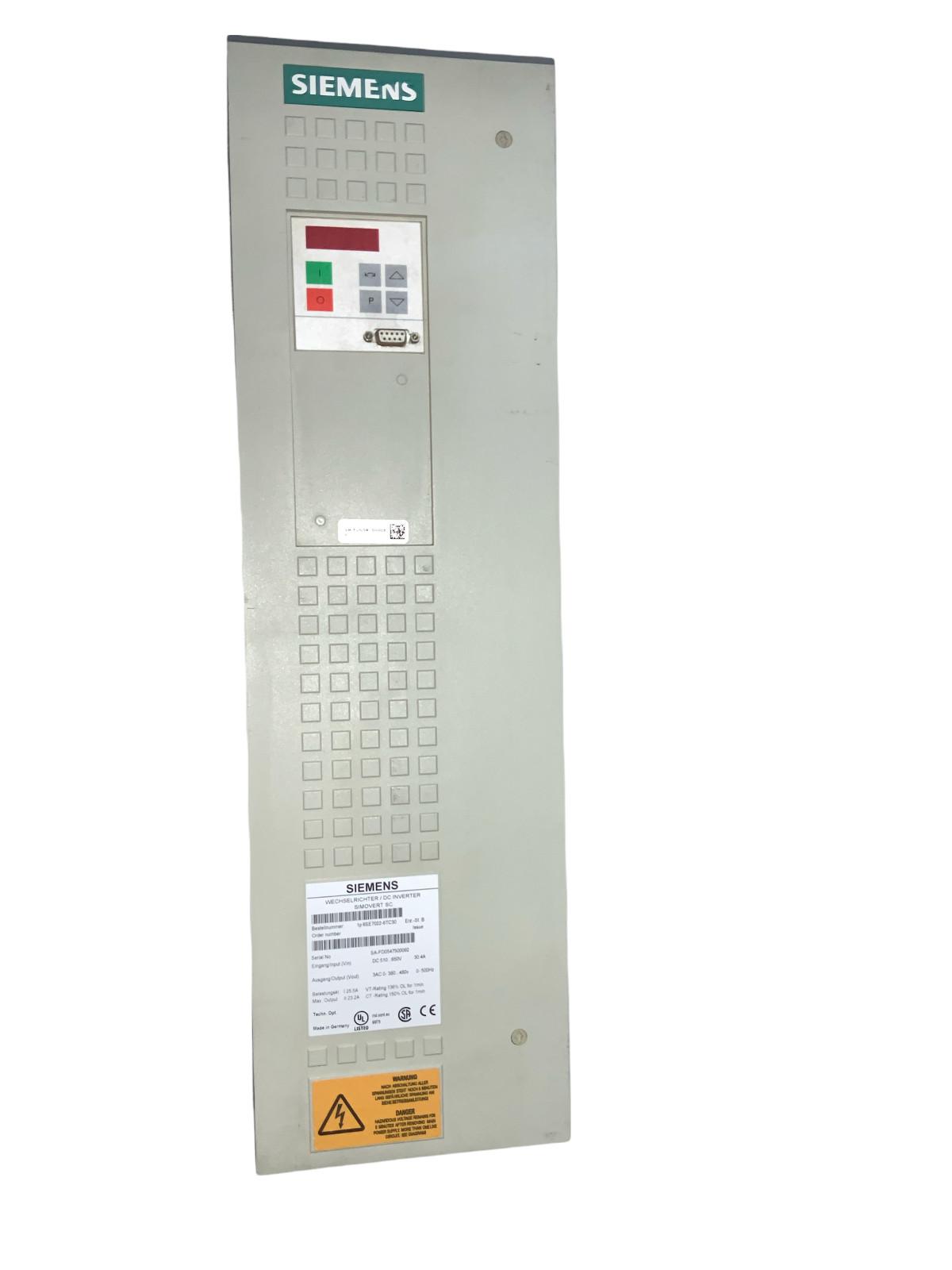 6SE7022-6TC30 DC INVERTER SIMOVERT SC 510/650V 30.4A
