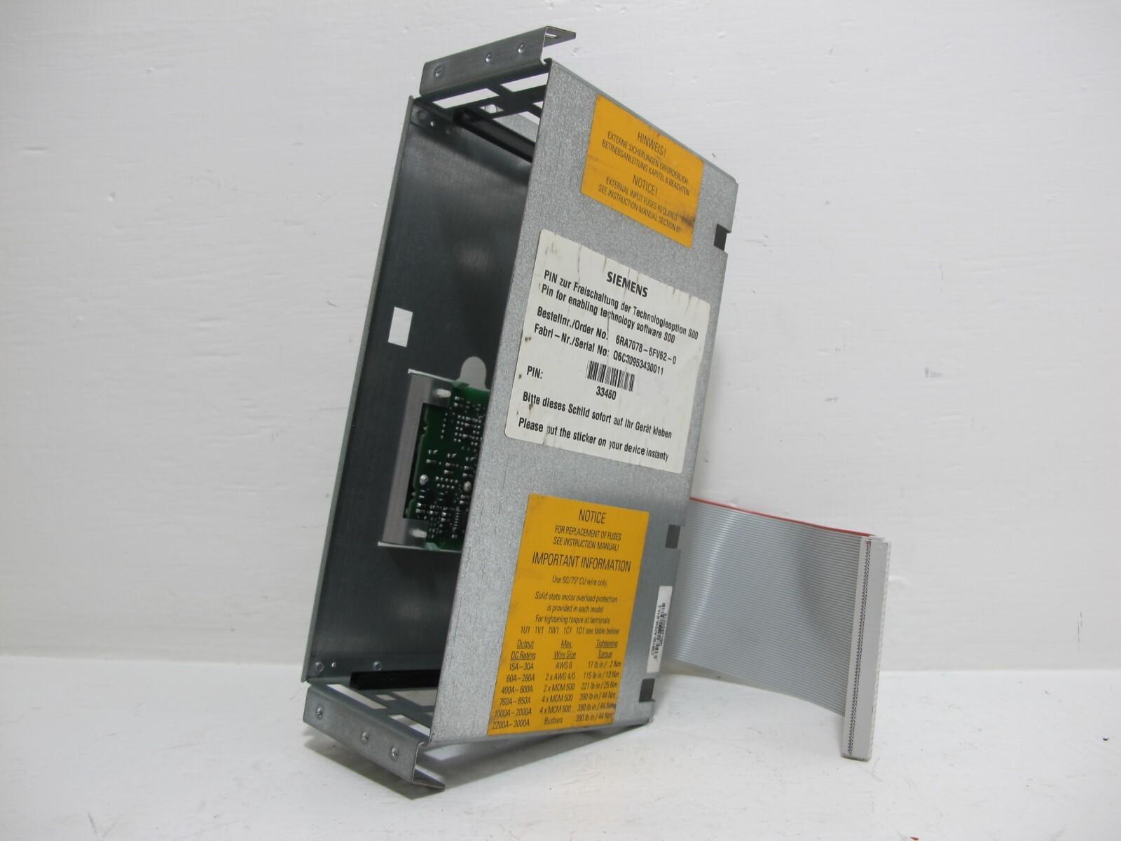 C98130-A7056-B15-3 6RA7078-6FV62-0 DC Master Card Holder Rack PLC PCB