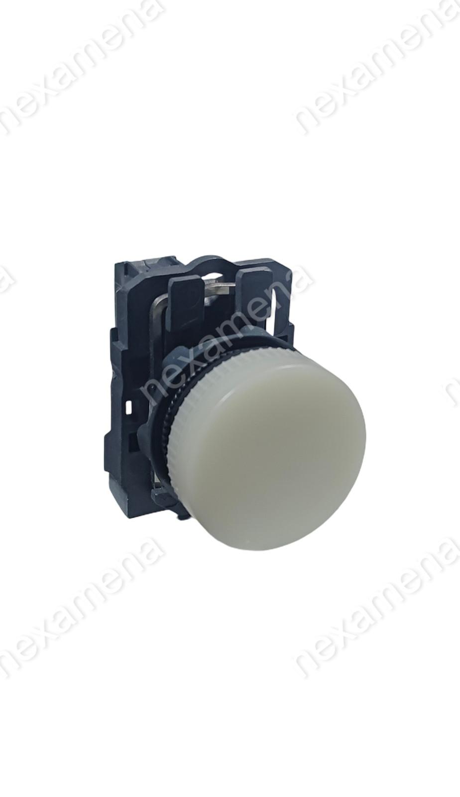 Pilot light, Harmony XB5, white, plastic, 22mm, plain lens, BA9s bulb, 250V